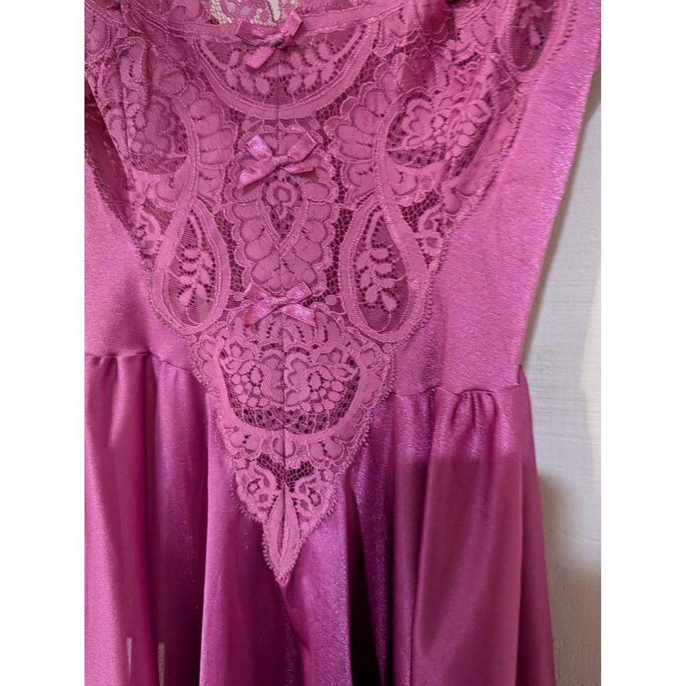 Vintage Olga Bodysilk Babydoll Lingerie Size 2X Rose Deadstock - Picture 6 of 16